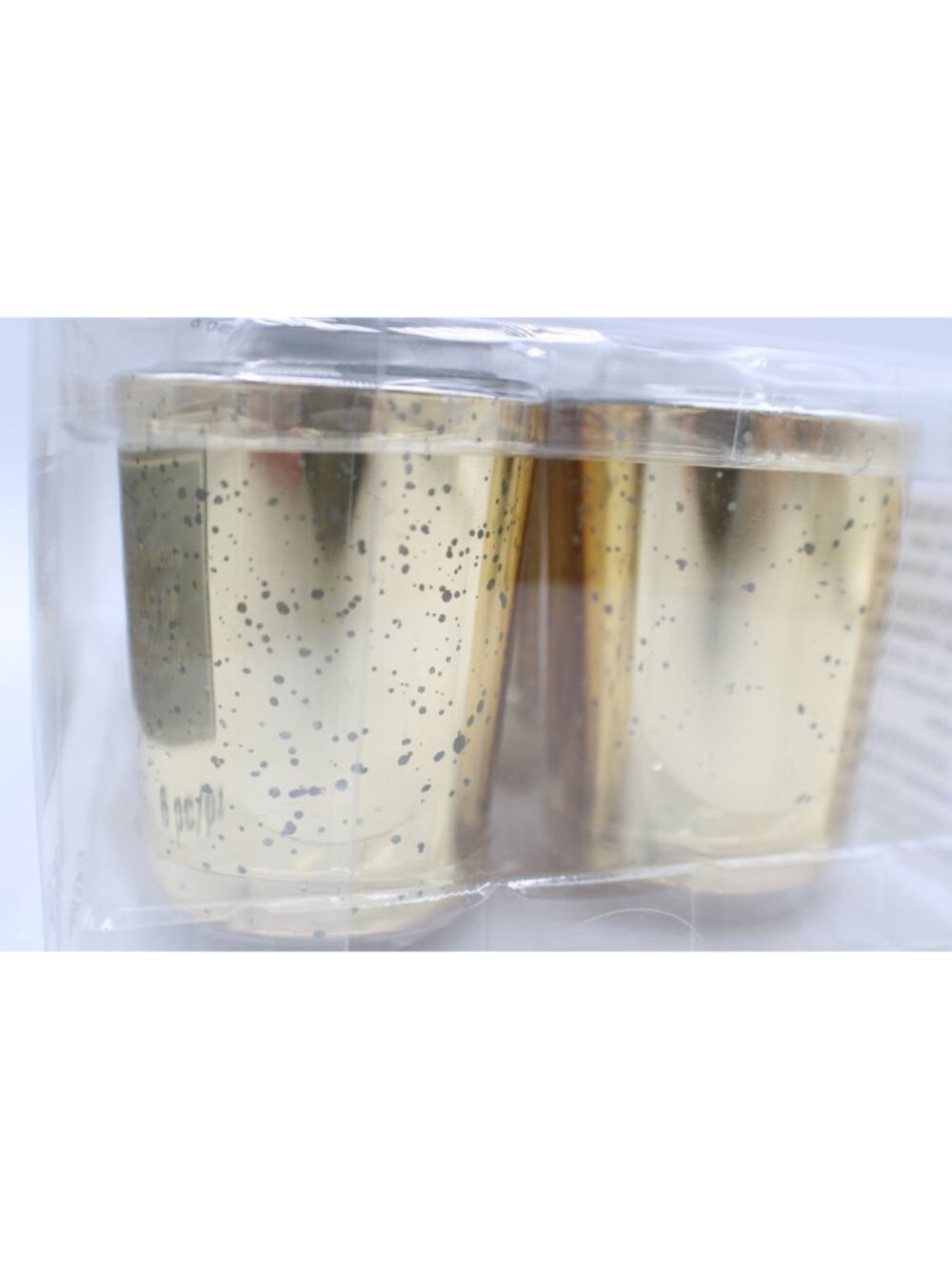 Ashland Mercury Glass Candle Holders Set of 6 Silver Gold Speck Votive Decor USA